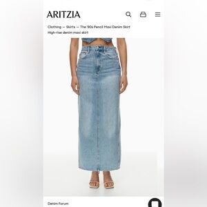 Aritzia Denim Maxi Skirt